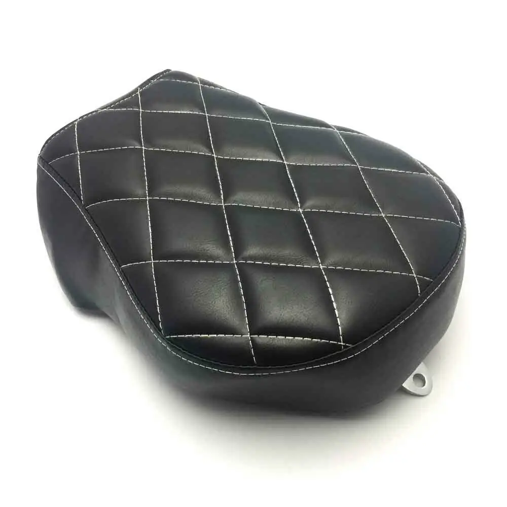 Черный Сшитый Кожаный передний драйвер Solo сиденье задний пассажирский коврик