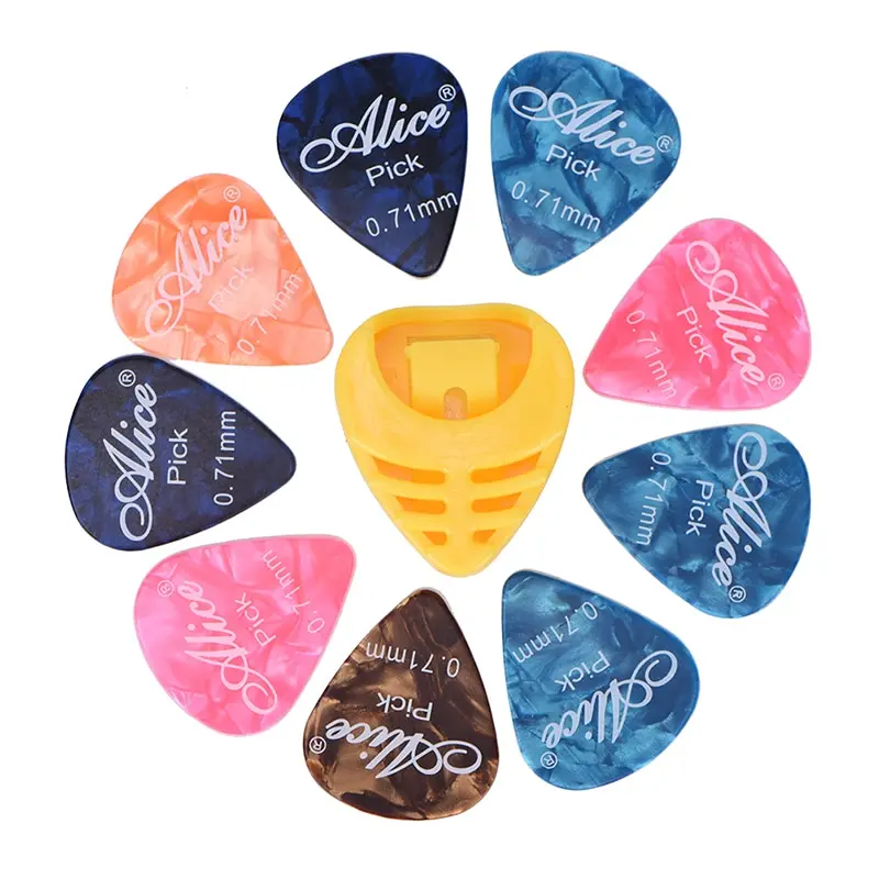 

12Pcs/Set Guitar Picks Alice Acoustic Electric Picks+Key Chain Guitar Picks Holder bag Case Guitar Accessories