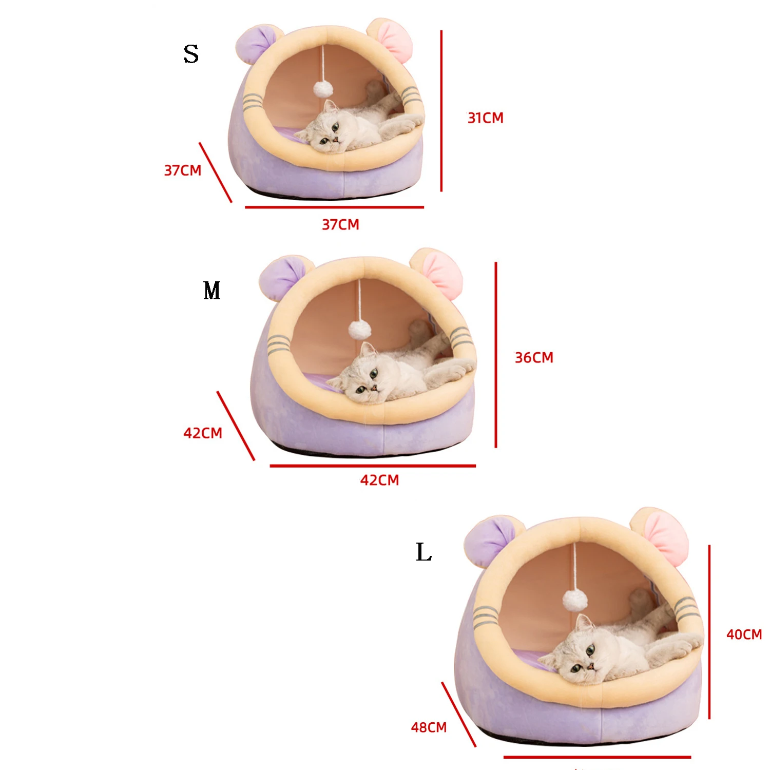 

Washable Cat Bed Warm Pet Basket Soft House Cave Kitten Cushion Nest Cat House Tent For Small Dog Mat Bag Cats Sleeping Bag Cave