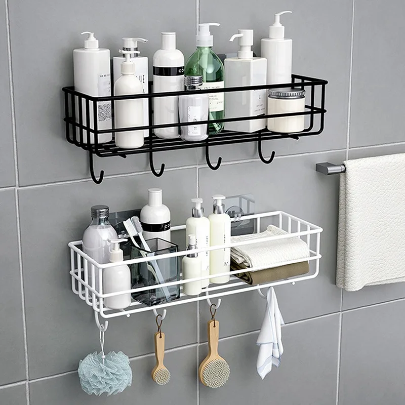 

Wall Mounted Bathroom Shelves Floating Shelf Shower Hanging Basket Shampoo Holder WC bathroom shelves