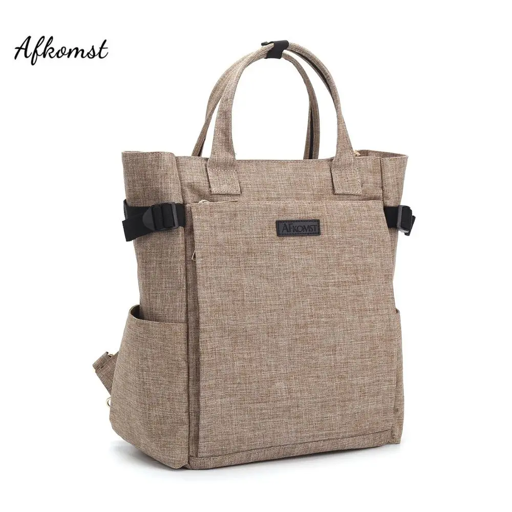 

AFKOMST Casual Women Backpack for School Teenagers Large Capacity Solid Color Canvas Laptop-Bookbag High Quality CT29609