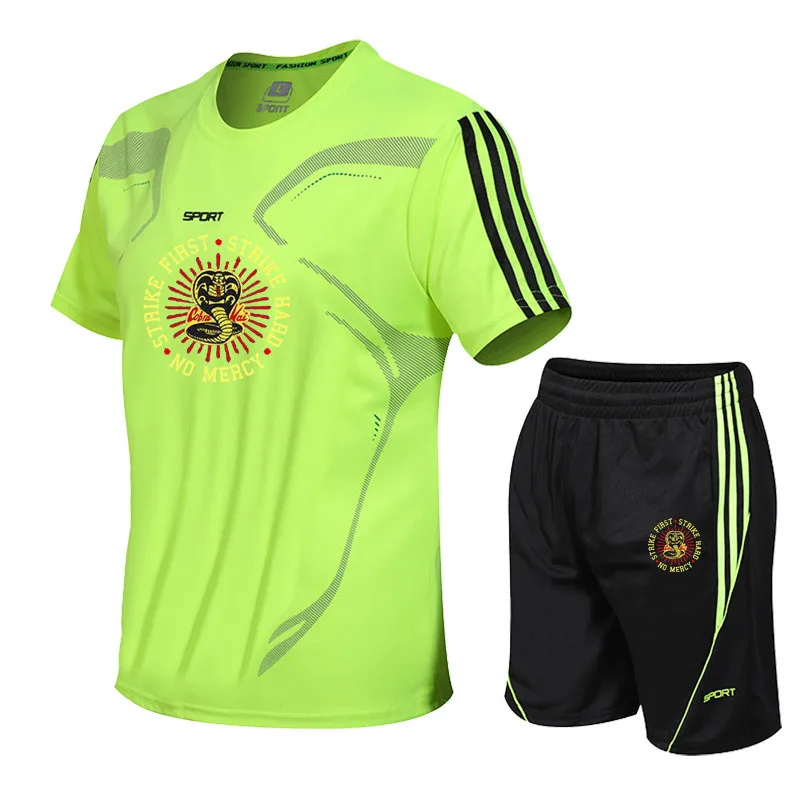 

Cobra KAI summer new men's running T-shirt + shorts football basketball uniform men's sports suit quick-drying fitness sportswea
