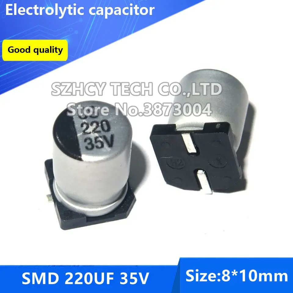 

100 шт. SMD 220 мкФ 35V 8*10 электролитический конденсатор