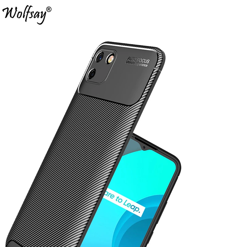 

For Oppo Realme C11 Case Bumper Silicone Anti-knock Carbon Fiber Cover For Oppo Realme C11 Phone Case For Oppo Realme C11 Case