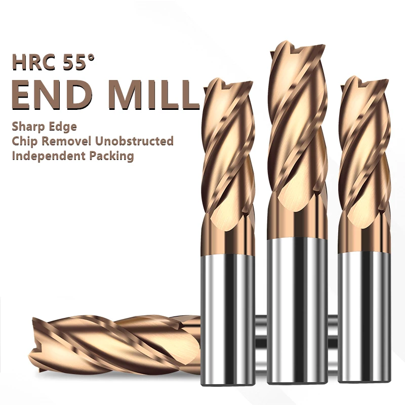 

Hrc55 Milling Cutter Carbide End Mill 1-14mm 4flutes Milling Cutter Alloy Coating Drill Bits Cutting Tool Cnc Maching Endmills