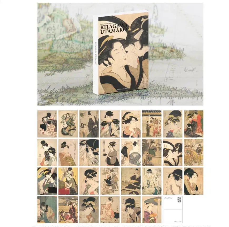 30 шт./компл. японская Katagawa Utamaro картина фотография открытка в стиле INS