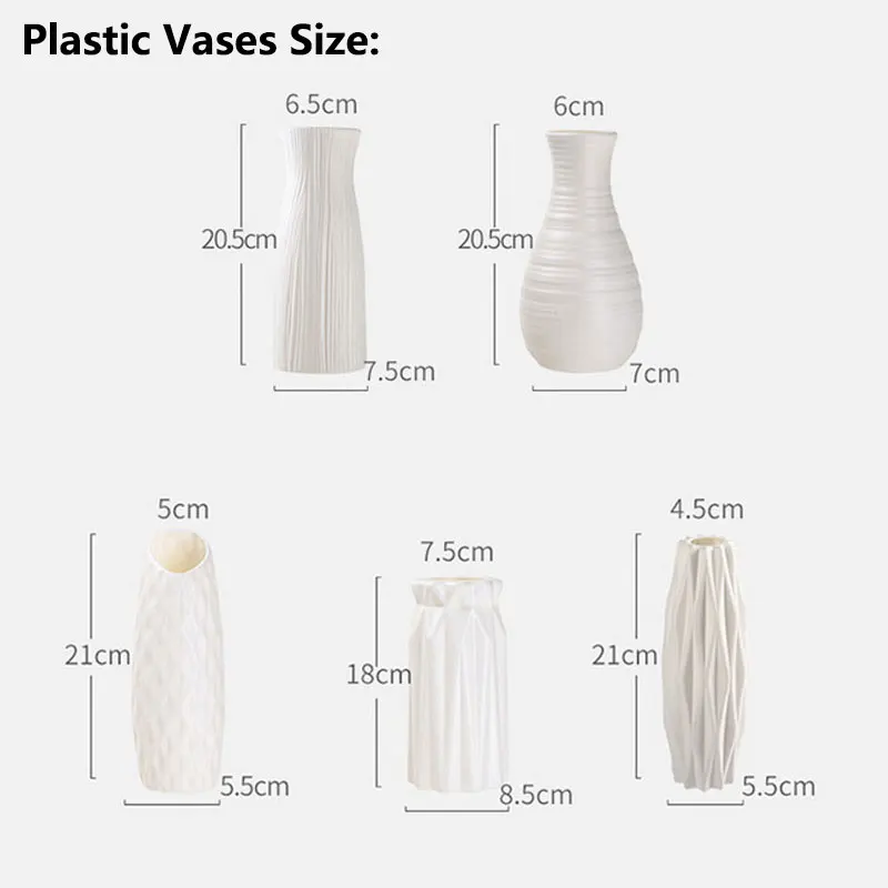 

Shatterproof Vase Imitation Ceramic Flower Pot Origami Plastic Vases for Decoration Milky White Basket Arrangement Home Decor