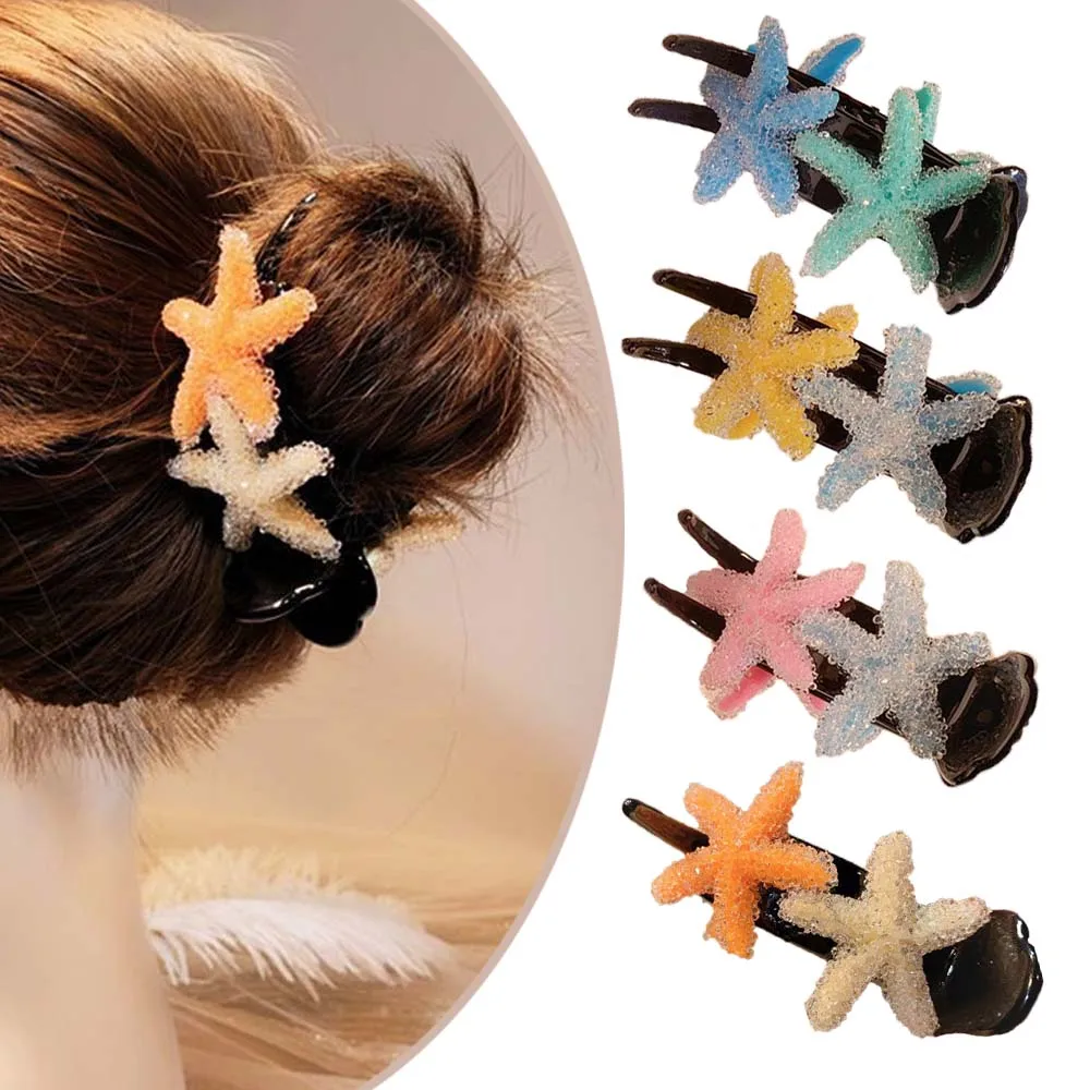 

Women Hair Claw Elegant Hairpins Crystal Starfish Crabs For Hair Big Clips Ponytail Holders Girls Hair Accessories For Women