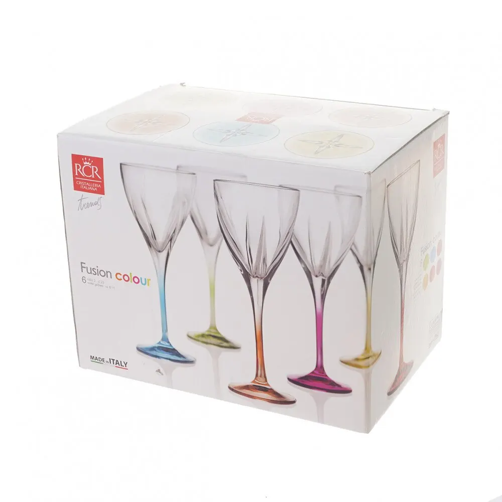 Набор бокалов для вина RCR Fusion 250мл (6 шт)|Бокалы вина| |