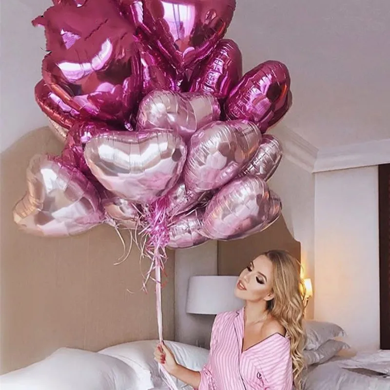 18 дюймов 12 шт. воздушные шары для влюбленных фольгированные воздушные шары Свадебные украшения на День святого Валентина Гелиевый шар i love you Globos