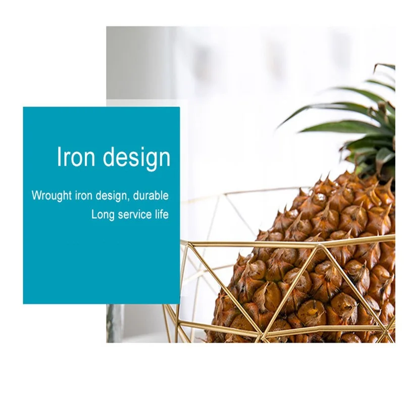 

Fruit Basket Container Bowl Kitchen Drain Rack Food Display Storage Holder Tray Nordic Iron Storage Hollow-carved Organizer Home