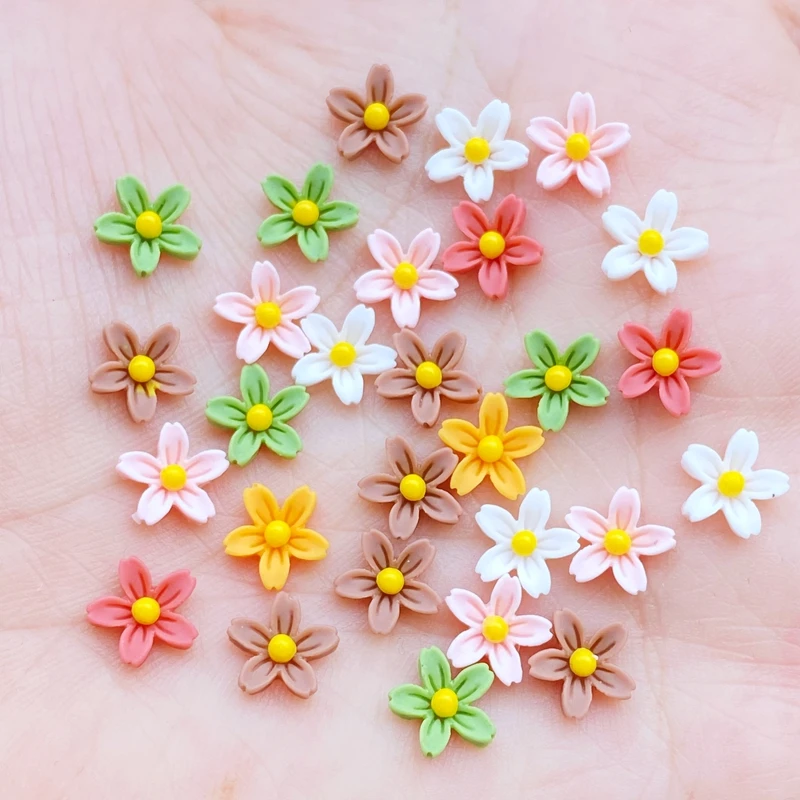 

100 шт. полимерные мини-цветы TSXJY для декорирования