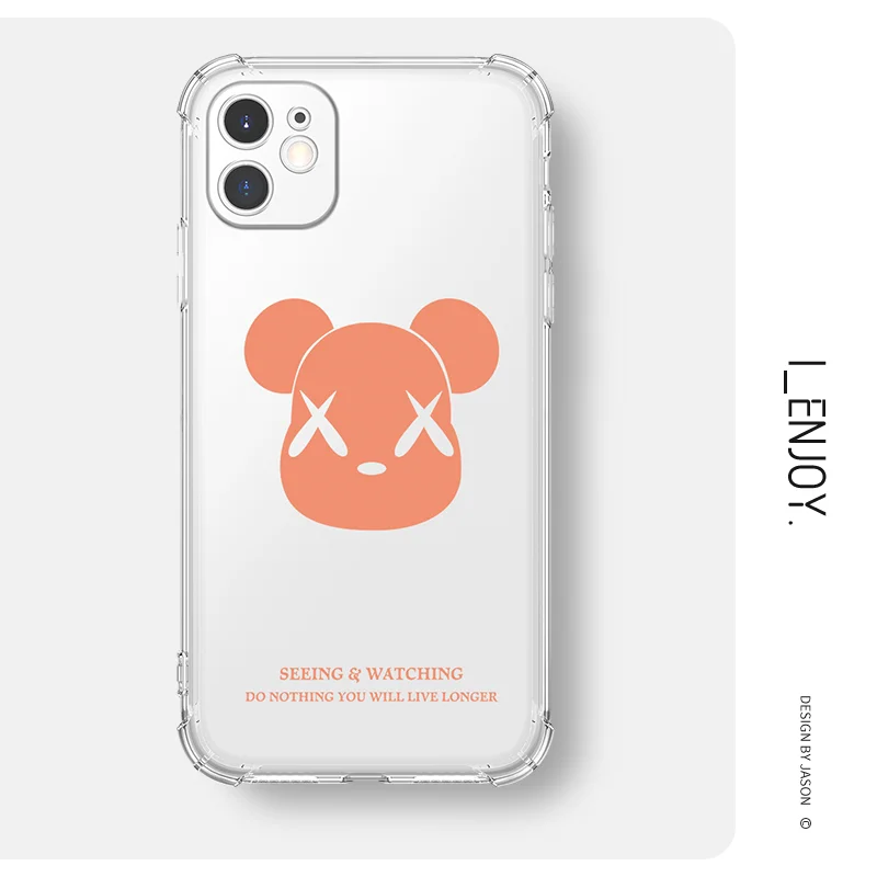 

Soft Transparent Cute Cartoon Anime Phone Case Shockproof Cover for iPhone 13 12 11 Pro Max SE 2020 X XR XS ip 8 7 Plus