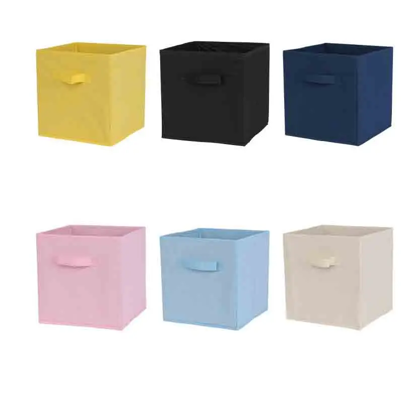 

Portable folding Square Non-woven storage box wardrobe storage bins organizer portable container toys BY8YK6
