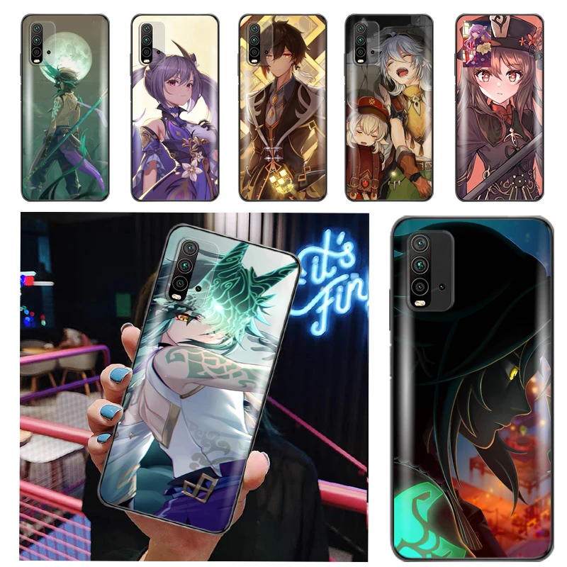 

Cute Genshin Impact Pinting Phone Case For Redmi Note 9 9T 9A 9C 9S Pro Max Shockproof TPU Soft Coque Luxury Smartphones Mobile