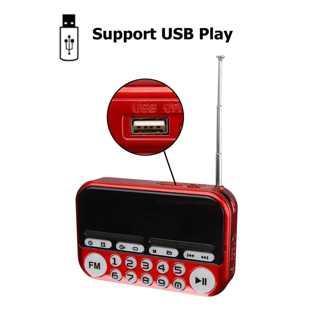 Дизайн LEORY Портативный цифровой дисплей fm-радио TF карта USB MP3 музыкальный плеер часы Будильник радио динамик