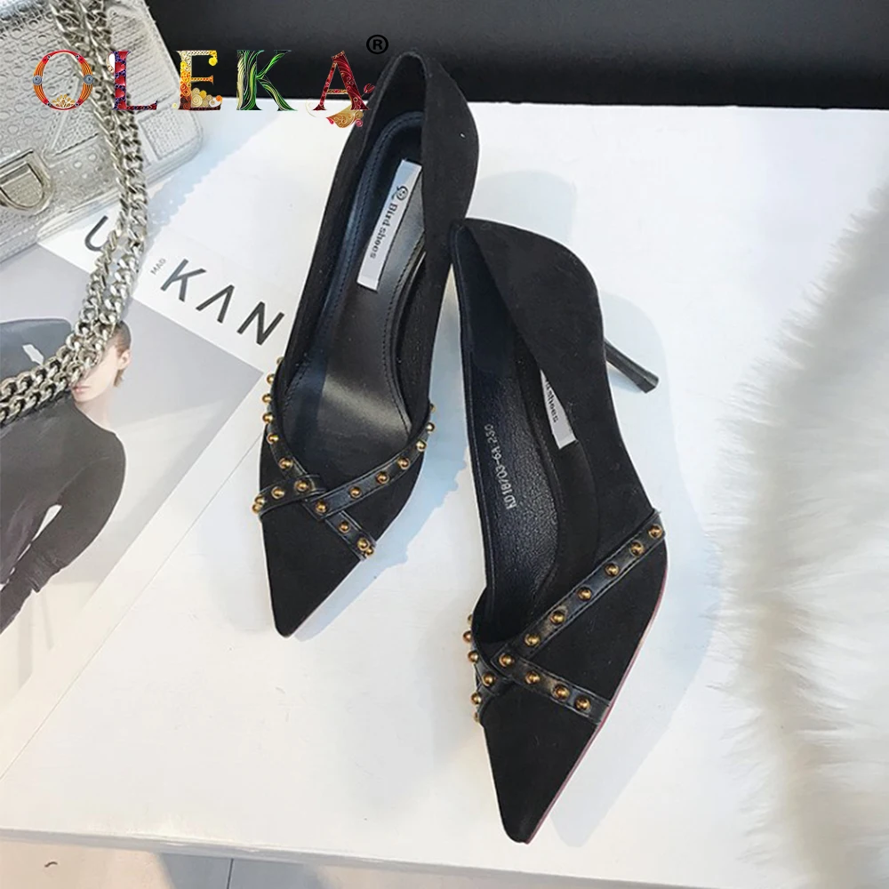 OLEKA/женские классические модные красные тонкие туфли Новинка 2020 года Пикантные