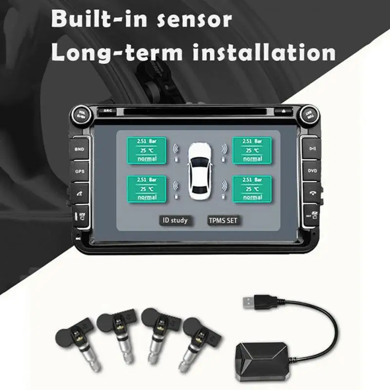 USB TPMS легко установить инструмент в режиме реального времени дисплей Сенсор Автоматическая сигнализация универсальный для Android цифровой модуль контроля давления в шинах