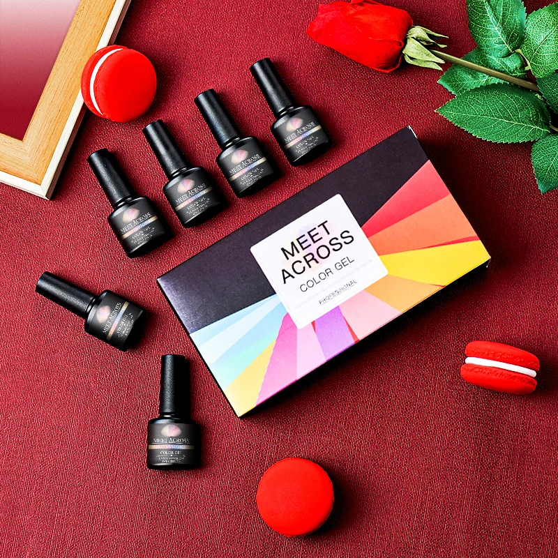 MEET ACROSS 8 мл набор УФ гель лаков для ногтей с подарочной коробкой искусственный