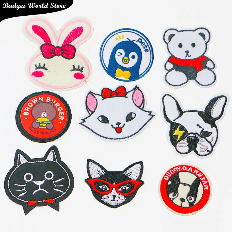 Мультфильм декоративная заплатка из мультфильмов с медведем пингвином бульдог