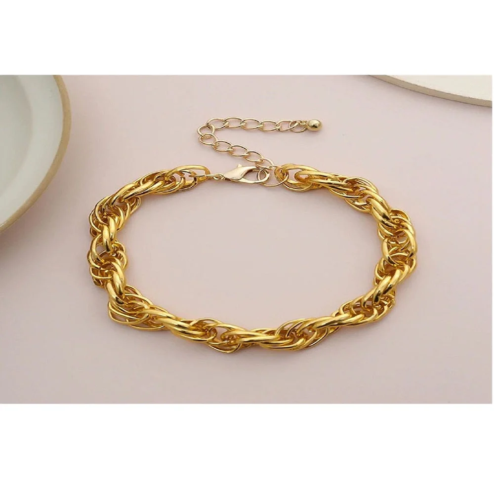 Дизайнерский оригинальный толстый ножной браслет из кубинской алюминиевой цепи