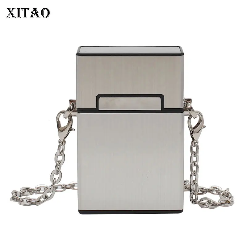 

XITAO Women Crossbady Bags Chain Small Fresh Minority 2021 Autumn Metal Mini One Shoulder Messenger Synthetic Leather GWJ0897