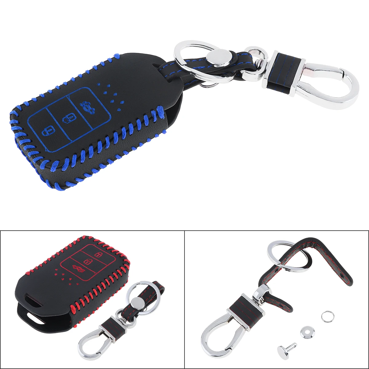 Кожаный защитный чехол для ключей ручной работы с подвесной пряжкой Honda Vezel City Civic