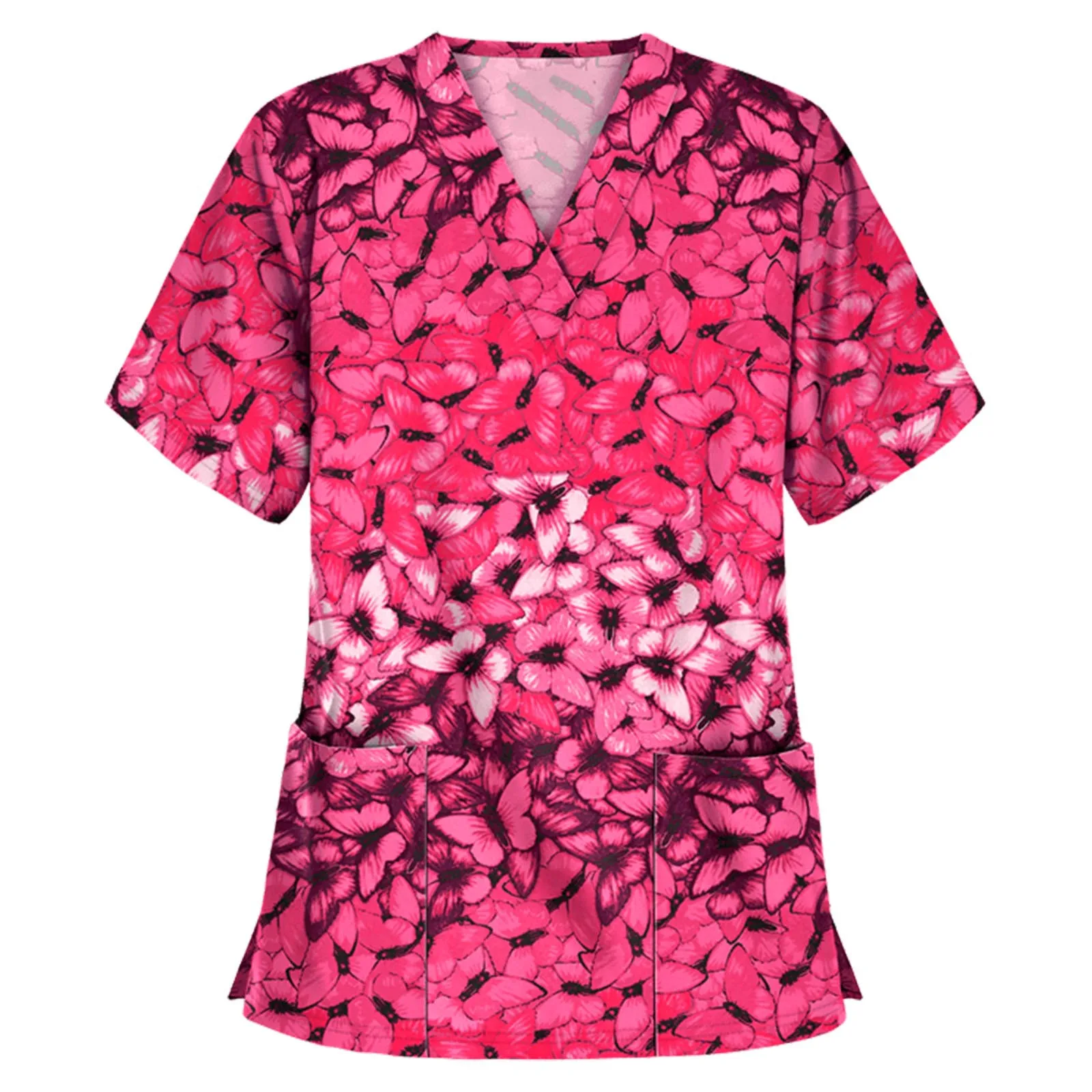 Женский топ с коротким рукавом и V образным вырезом Свободная рабочая форма