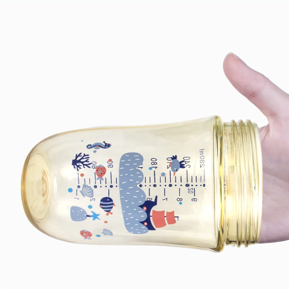 Большая креативная бутылка для кормления младенцев 280 мл материал PPSU светильник