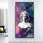 Вапорволновая скульптура Медузы художественная картина холст фиолетовый постеры и принты на стене художественная картина для гостиной домашний декор