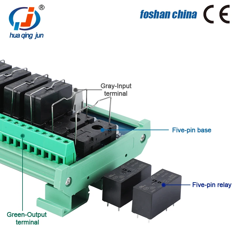 6-канальный 12VDC/24VDC электромагнитное реле 1NO 1NC 5 Pins Hongfa триггерный релейный модуль