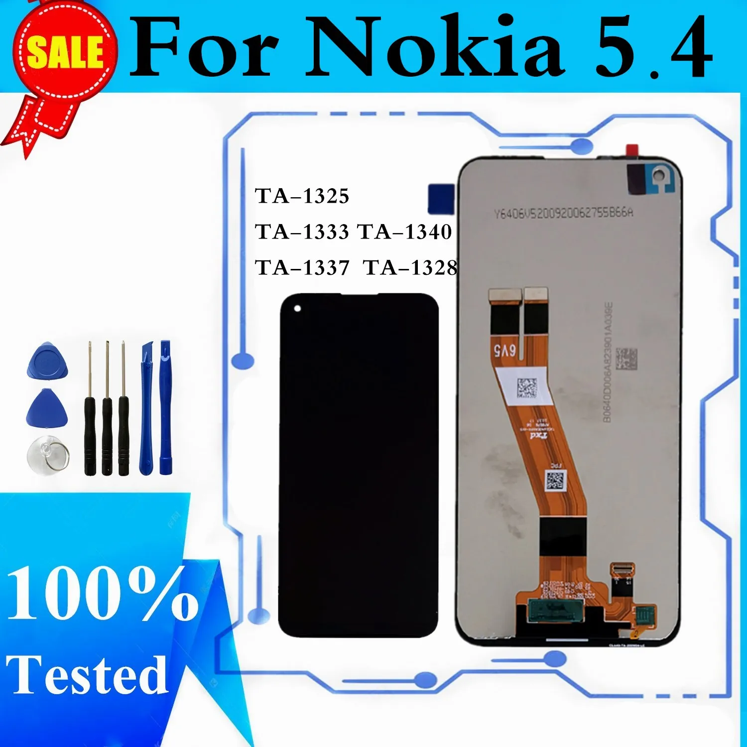 

ЖК-дисплей для Nokia 5.4, сенсорный экран с цифровым преобразователем в сборе для Nokia 5,4, TA-1333, TA-1340, запасной дисплей, TA-1337