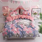 Комплект постельного белья J с розовыми цветами, из 4 предметов, для девочки, мальчика, ребёнка пододеяльник, простыня и наволочки, Комплект постельного белья 2TJ-61011