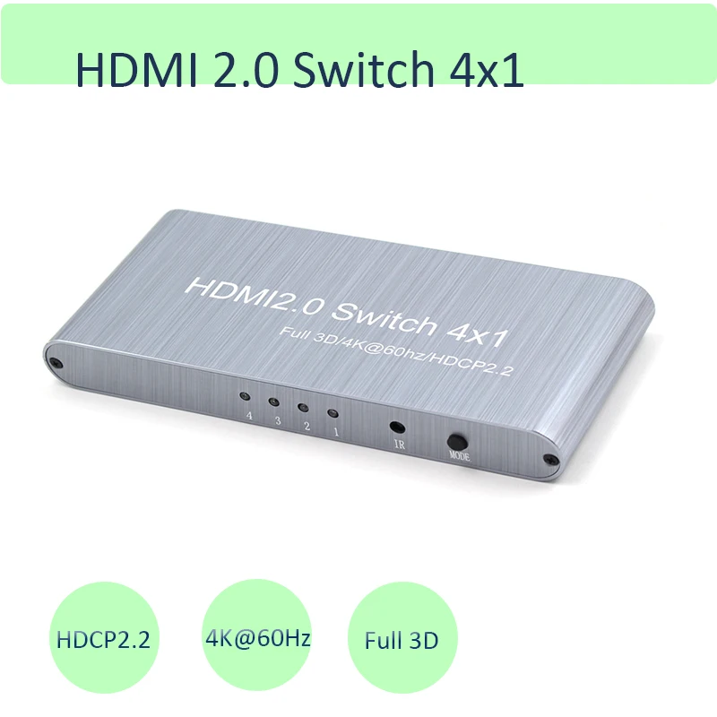 4K HDMI 2 0 коммутатор 4x1 4 в 1 выход аудио экстрактор конвертер 60 Гц HDCP для PS4 DVD