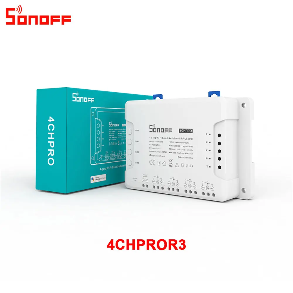

Пульт дистанционного управления SONOFFF 4CHPROR3 4 группы 433 МГц RF Smart Switch