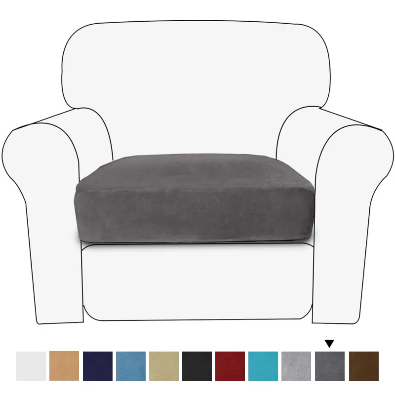 

Silver Fox Velvet Sofa Cushion Cover Corner Slipcovers Chaise Longue Couch Funiture Protector with Long 20 to 25inch