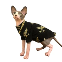 sphinx hairless cat clothes cotton spring black dirty resistant golden stamping devin rex konis sphynx kitty clothes for cats