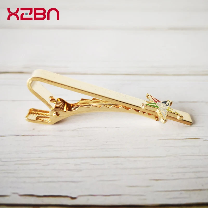 Мужской классический зажим для галстука с позолотой