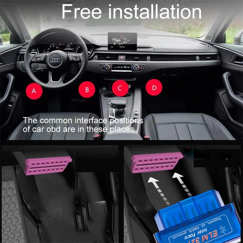 Автомобильный мини-сканер ELM327 Bluetooth V2.1 OBDII считыватель кодов диагностический