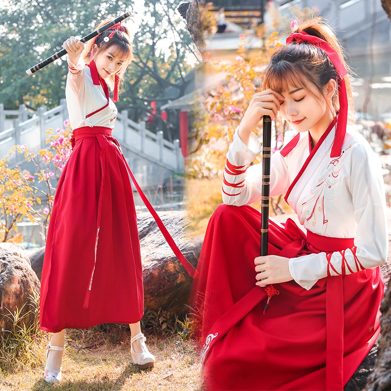 2020 Hanfu Женская юбка в китайском стиле сказочная вишня супер волшебный древний