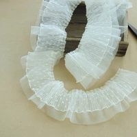1m high quality pleated dot lace fabric tulle laces ribbon 10cm lace trim sewing accessories guipure craft supplies dentelle k37