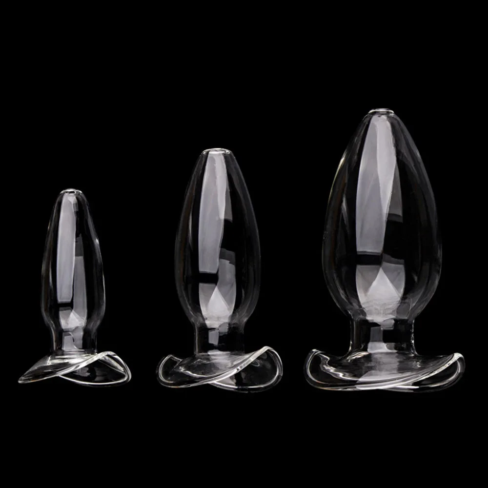 Анальная пробка 3 размера полый стеклянный анальный расширитель массажер