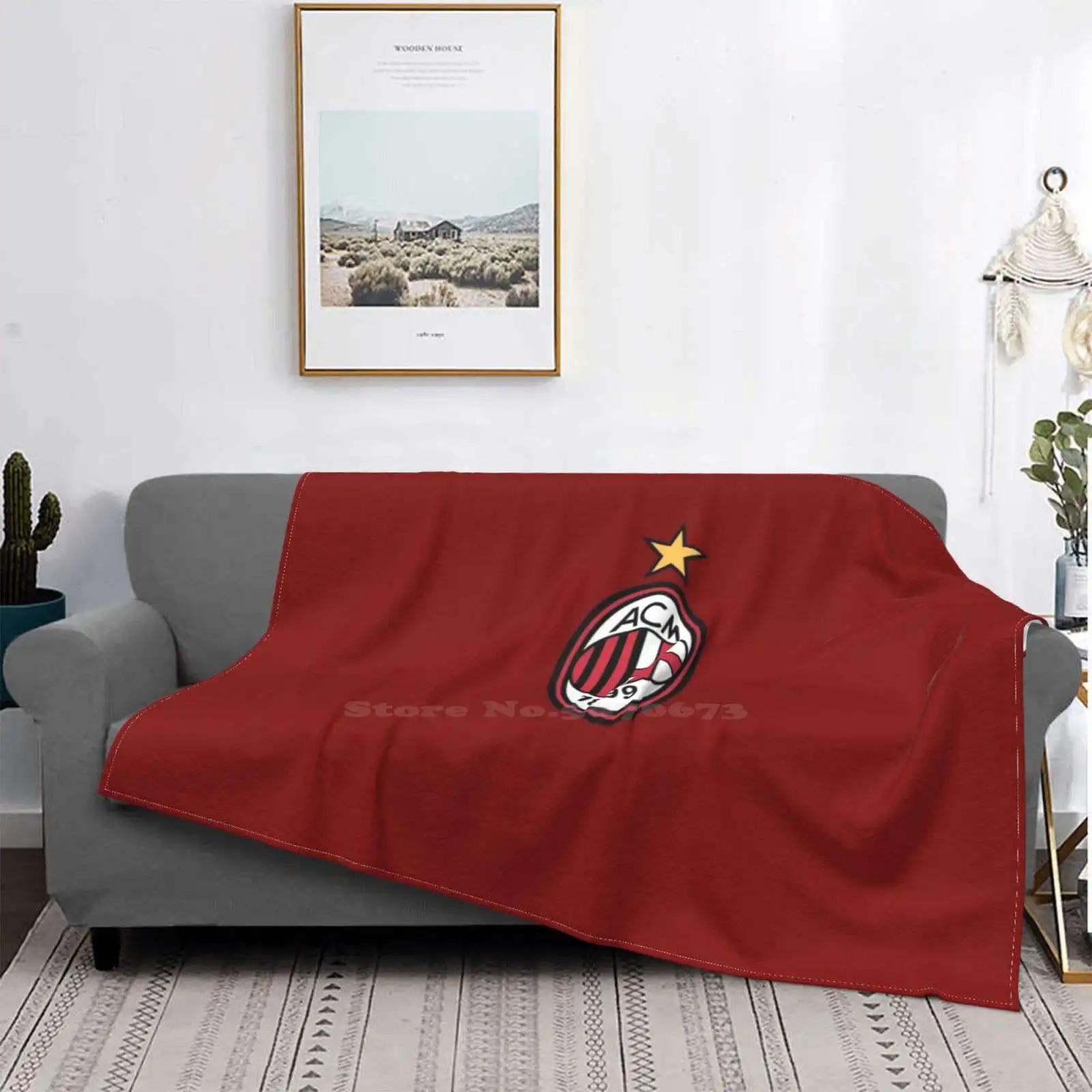 

Hot Sale Top Qiality Soft Flannel Blanket Milan Italy A Series Football