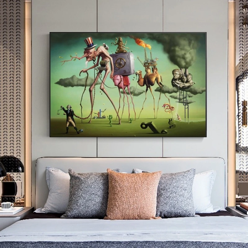 

"The American Dream" By Salvador Dali Canvas Posters Famous Artwork Reproduction Abstract Oil Paintings Wall Art Cuadro Pictures