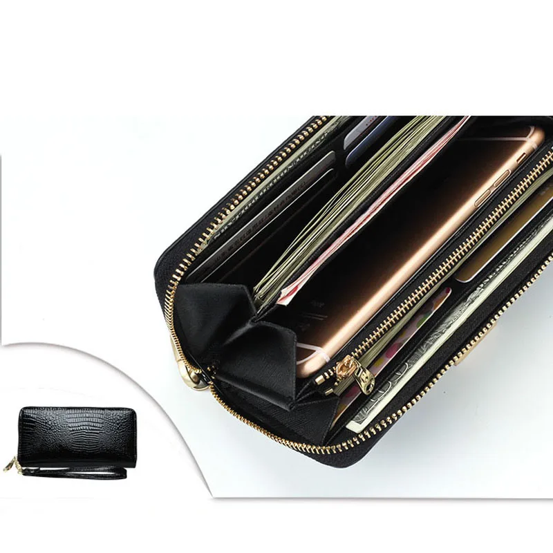 Зеркальный солнечный новинка Аллигатор Женский Длинный кошелек из