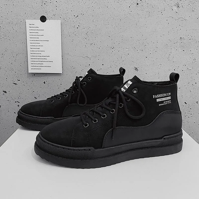 

Мужские ботинки с высоким берцем, повседневные ботильоны на осень и зиму, Новая удобная мужская обувь, уличная модная рабочая обувь, мужские...