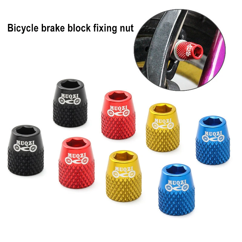 

MUQZI Bicycle V Brake Pad Brake Block Fixing Nut Bicycle Brake Block Fixing Nut Aluminum Alloy Bike Part for Mountain Bike