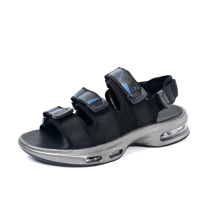 

Шлепанцы мужские с воздушной подушкой, сетчатые сандалии, сланцы, пляжные тапочки, черные, на лето