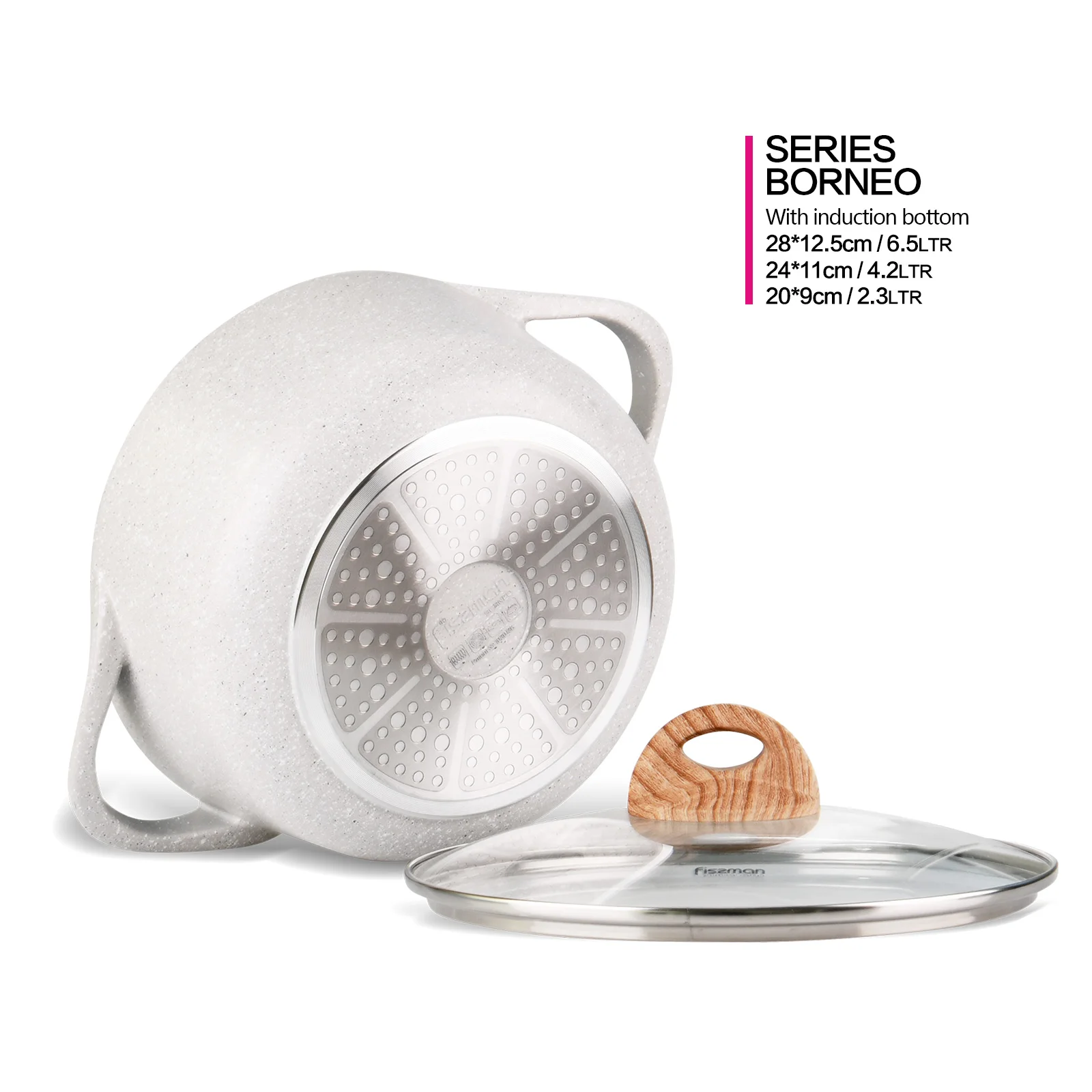 FISSMAN кастрюля антипригарное покрытие алюминиевая точечная Индукционная Нижняя