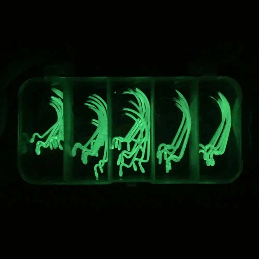 

High Carbon Steel Luminous Crank Fishhooks With Barbed Single Hook Sets Carp Fishing Hooks Soft Worm Fishing Accessories